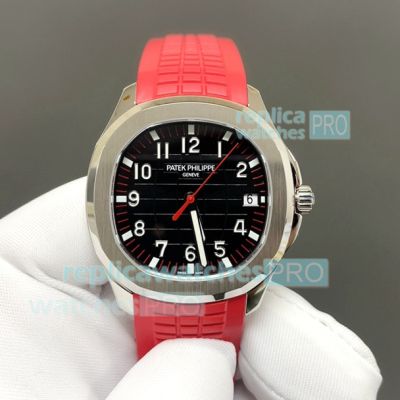 Swiss BBF Patek Philippe Aquanaut 5167A Replica Watch Red Rubber Strap 